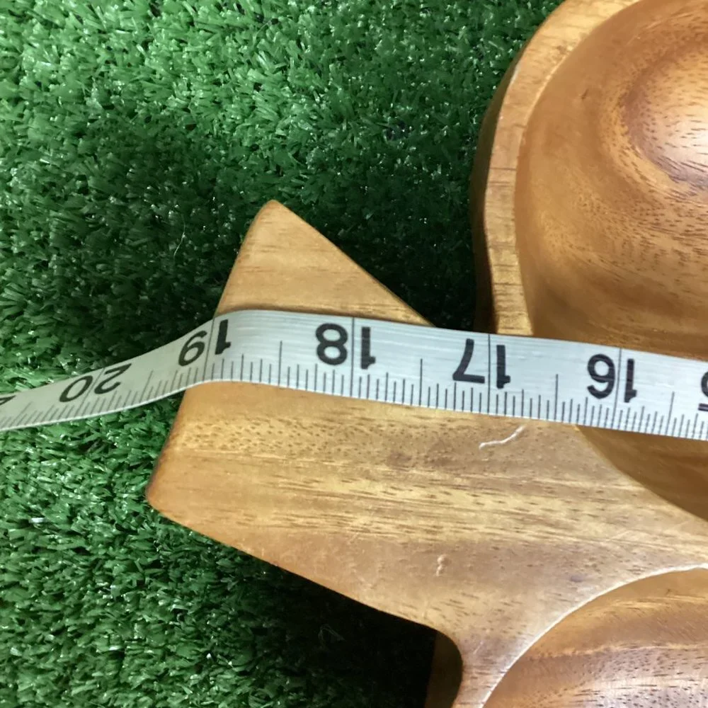 Vintage Monkey Pod Wooden Leaf Bowl